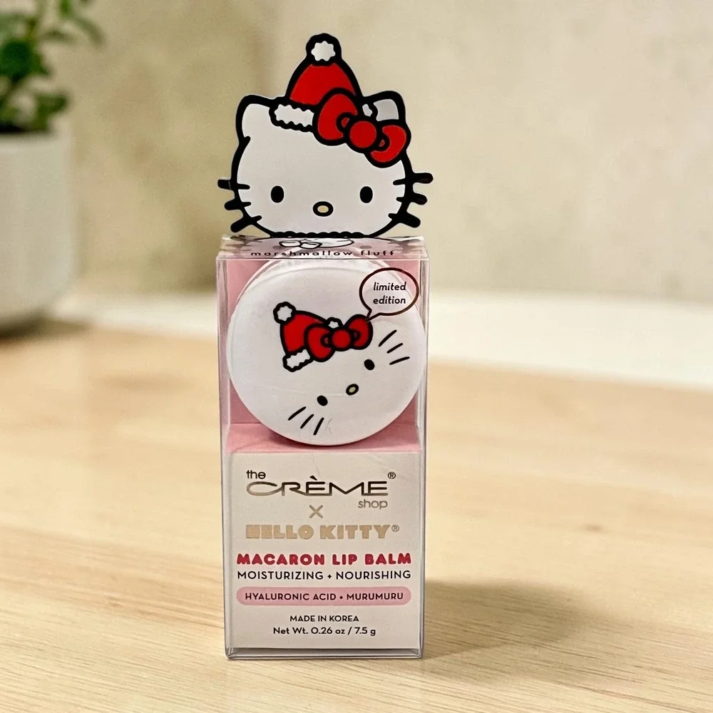 The Crème Shop Hello Kitty Macaron Lip Balm Marshmallow Fluff Limited Edition